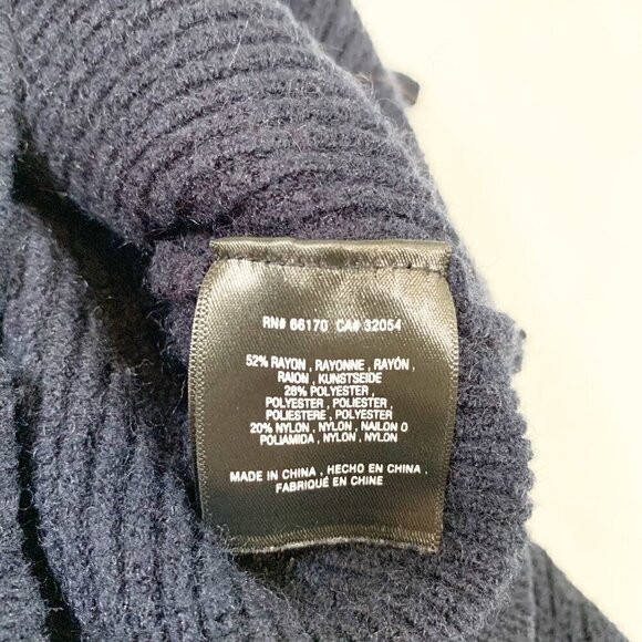 Moth by Anthropologie dark blue knot tie front long sleeve fitted sweater - Picture 6 of 8